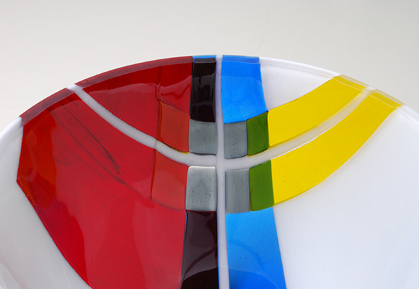 <i>Vessel Composition 9</i>, 2020; 6.25 x 10 inches; kiln formed and slumped glass