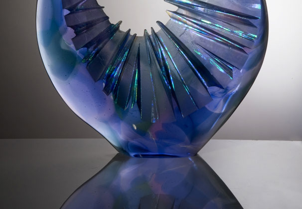 <i>Rhizome VI</i>, 2012; 28 x 21 x 3 inches; cast glass with dichroic laminations