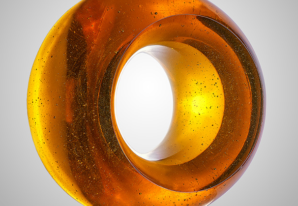 <i>Epicenter</i>, 2017; 66 centimeter diameter; cast, polished glass