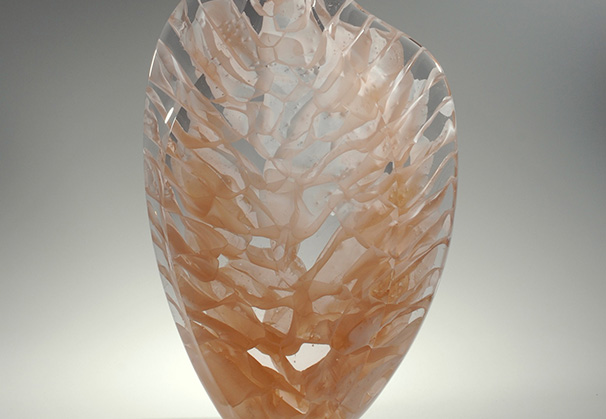 <i>Matters of the Heart</i>, 2015; 39 x 21 x 5 inches; cast glass       