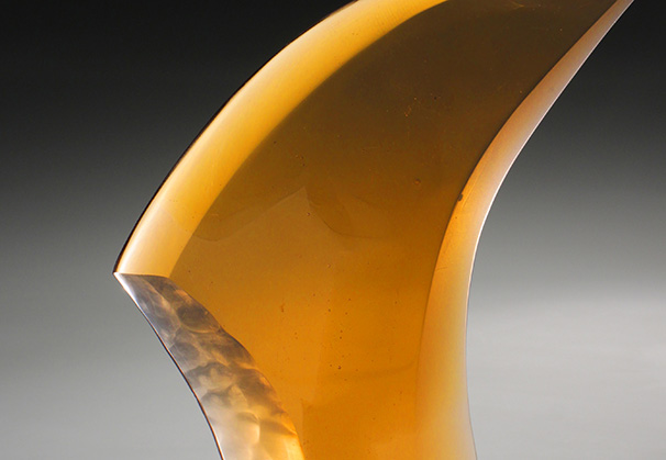 <i>Butterscotch Expression</i>, 2023; 10 x 9 x 2 inches; cast glass