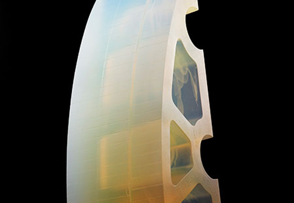 <i>Section One, Veils</i>, from the Palomar Series, 2009; cast glass, aluminum stand; 22¼ X 11 X 11 inches
