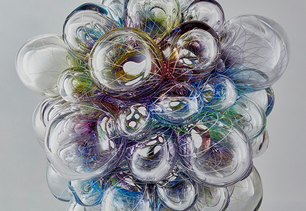 <i>Bloom IX</i>, 2023; 15 x 15 x 13.5 inches; blown glass