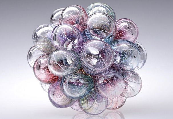 <i>Fate XV</i>, 2019; 12 x 13 x 13 inches; blown glass